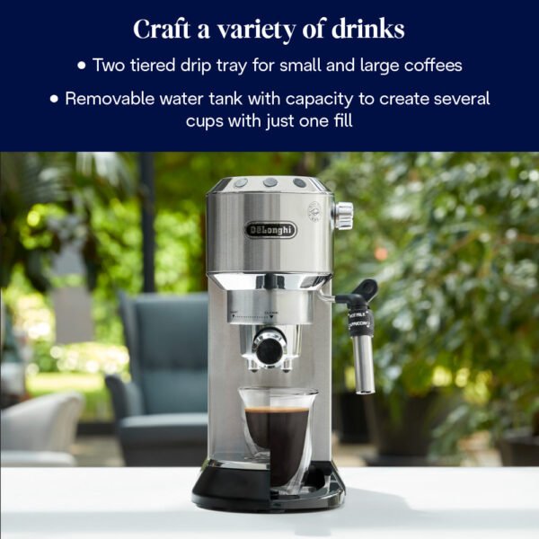 DeLonghi Dedica Pump Coffee Machine Bundle - Silver | ECKG6820.M - Image 8