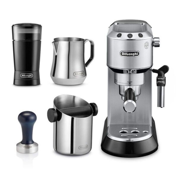 DeLonghi Dedica Pump Coffee Machine Bundle - Silver | ECKG6820.M - Image 4