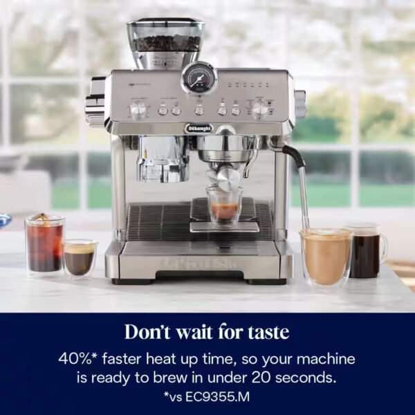 DeLonghi Bean to Cup Coffee Machine With La Specialista Opera Home Cafe Kit - Metal | EC9555.M - Image 8