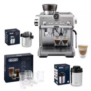DeLonghi Bean to Cup Coffee Machine With La Specialista Opera Home Cafe Kit - Metal | EC9555.M