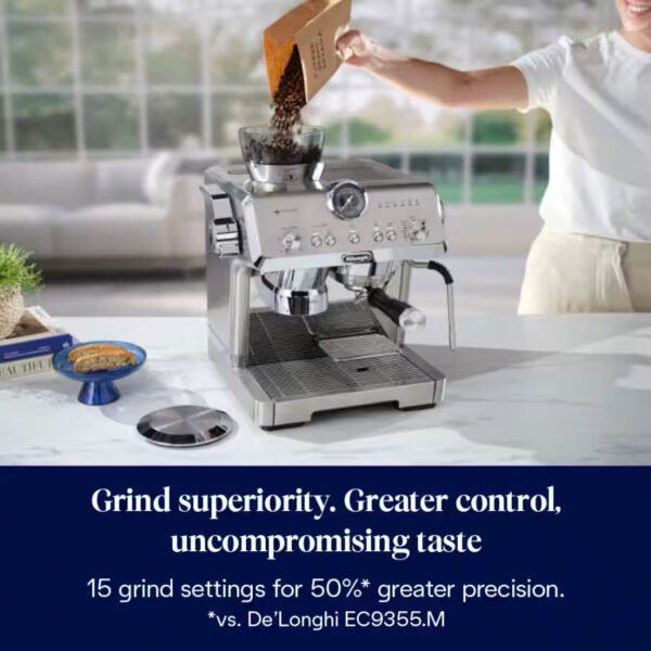 DeLonghi Bean to Cup Coffee Machine With La Specialista Opera Home Cafe Kit - Metal | EC9555.M - Image 4