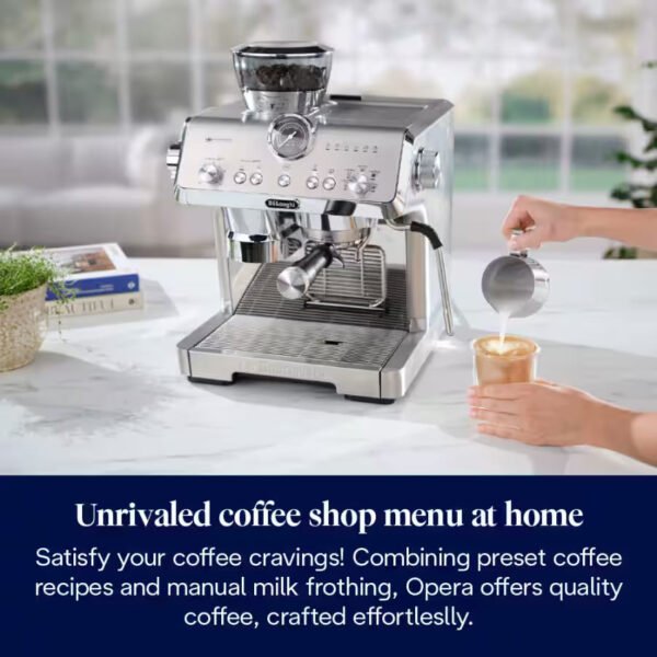 DeLonghi Bean to Cup Coffee Machine With La Specialista Opera Home Cafe Kit - Metal | EC9555.M - Image 5