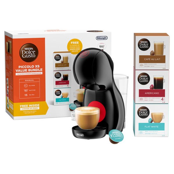 DeLonghi NESCAFE Dolce Gusto Piccolo XS Manual Coffee Machine Bundle - Black | EDG210.BBUNDL - Image 3