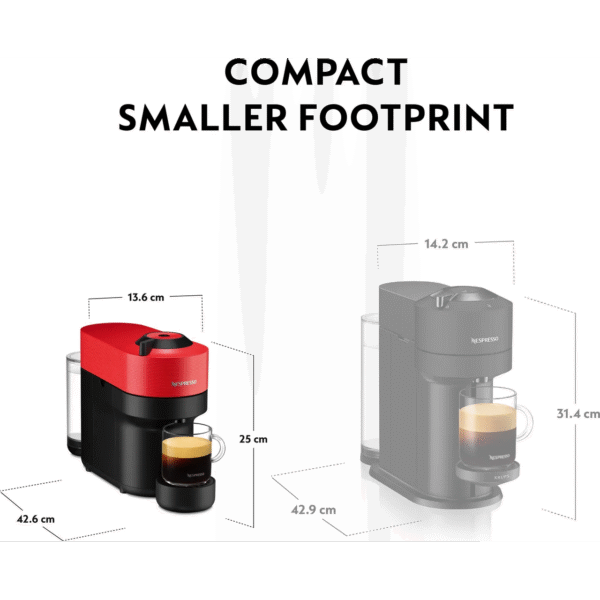 Krups Nespresso Vertuo Pop Pod Coffee Machine - Red | XN920540 - Image 10